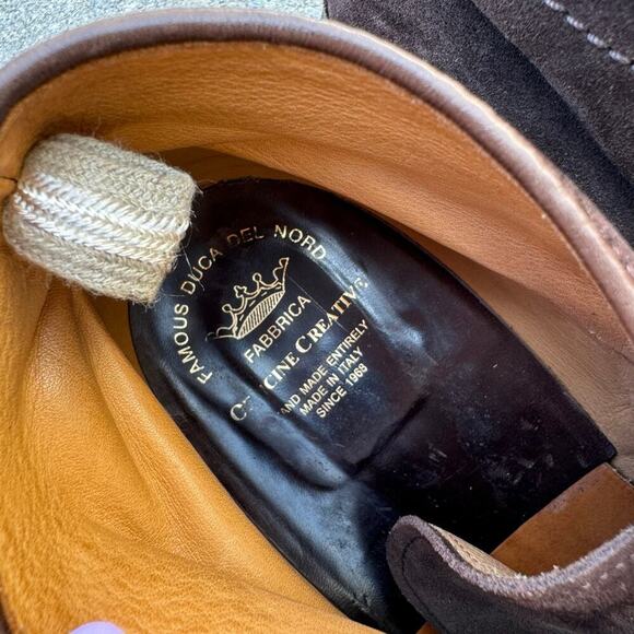 Officine Creative Suede Lace Up Hopkins Crepe Boots Dark Brown Size 44 / US 11 - Picture 7 of 10